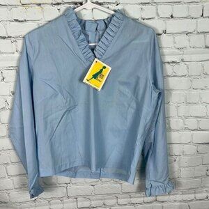 Vintage Klopman  Button Down Back Ruffle Collared & Cuff Shirt 70s NWT